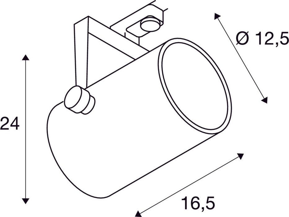 EURO SPOT, spot for 240V 3-phase track, QPAR111, round, white, max. 75W, incl. 3-phase adapter