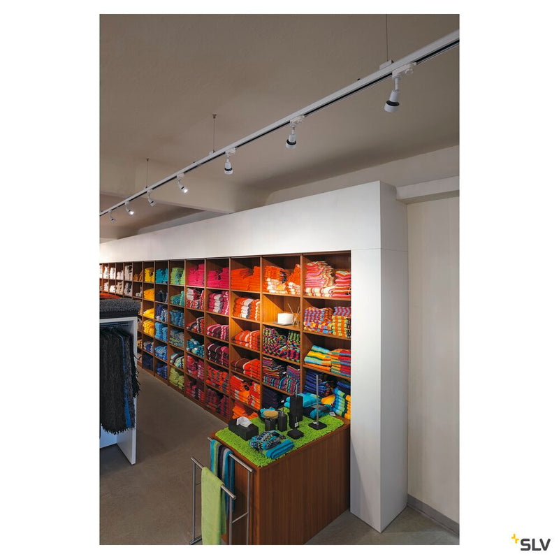 PURI spot for 240V 3-phase track, QPAR51, white, max. 50W, incl. 3-phase adapter