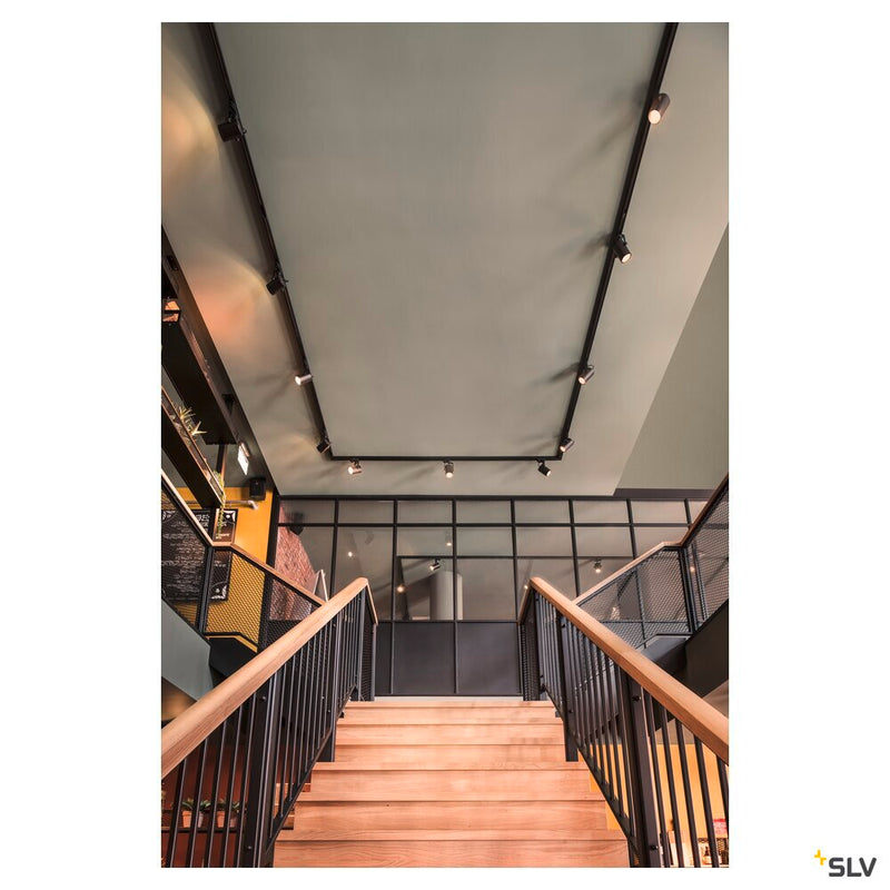 EURO SPOT, spot for 240V 3-phase track, QPAR51, black, max. 25W, incl. 3-phase adapter