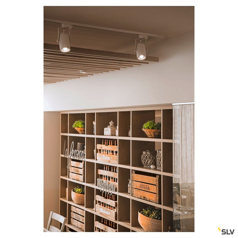 EURO SPOT, spot for 240V 3-phase track, QPAR51, white, max. 25W, incl. 3-phase adapter