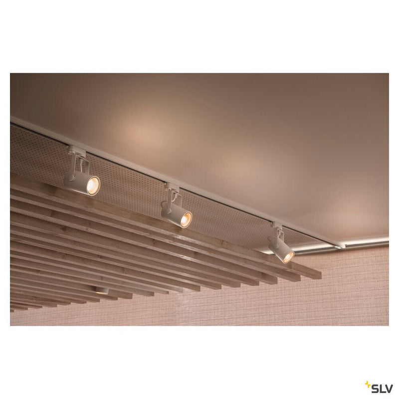 EURO SPOT, spot for 240V 3-phase track, QPAR51, white, max. 25W, incl. 3-phase adapter