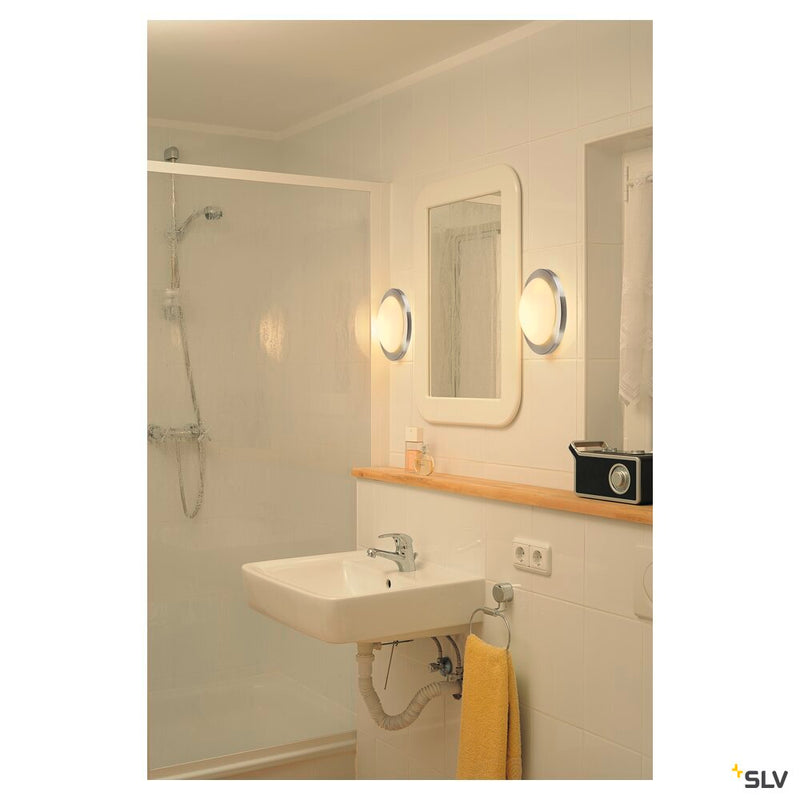 MELAN, ceiling light, A60, round, brushed aluminium, frosted glass, max. 60W