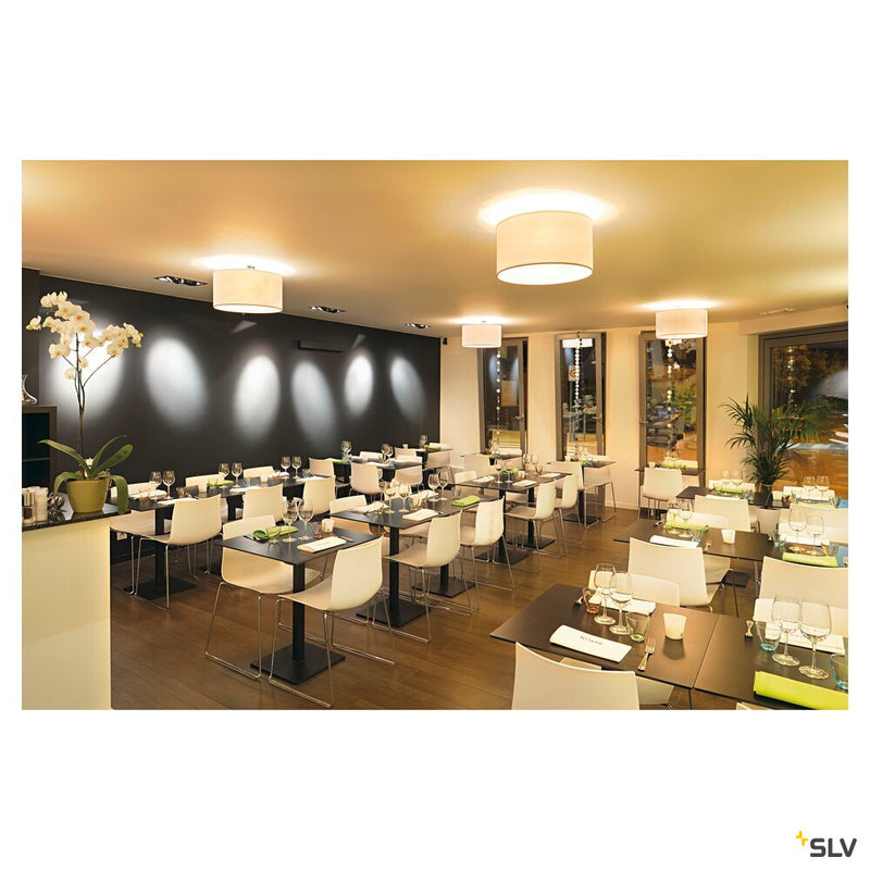 SOPRANA CL-1, ceiling light, TC-DSE, round, beige shade Ø/H 50/26 cm, max. 3x60W