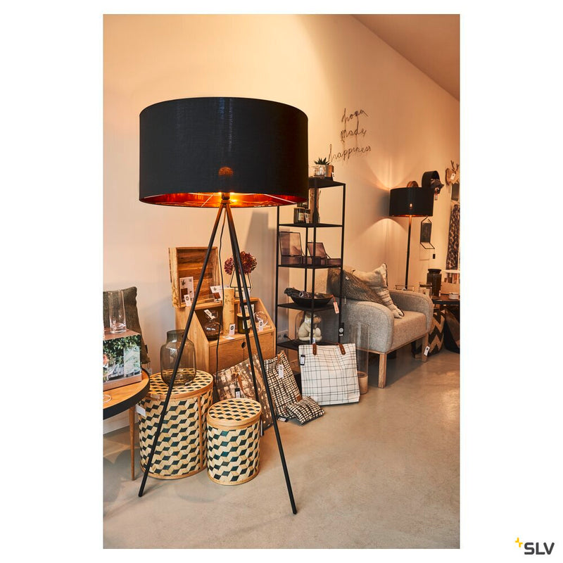 FENDA, floor stand, A60, black, without shade, max. 40W