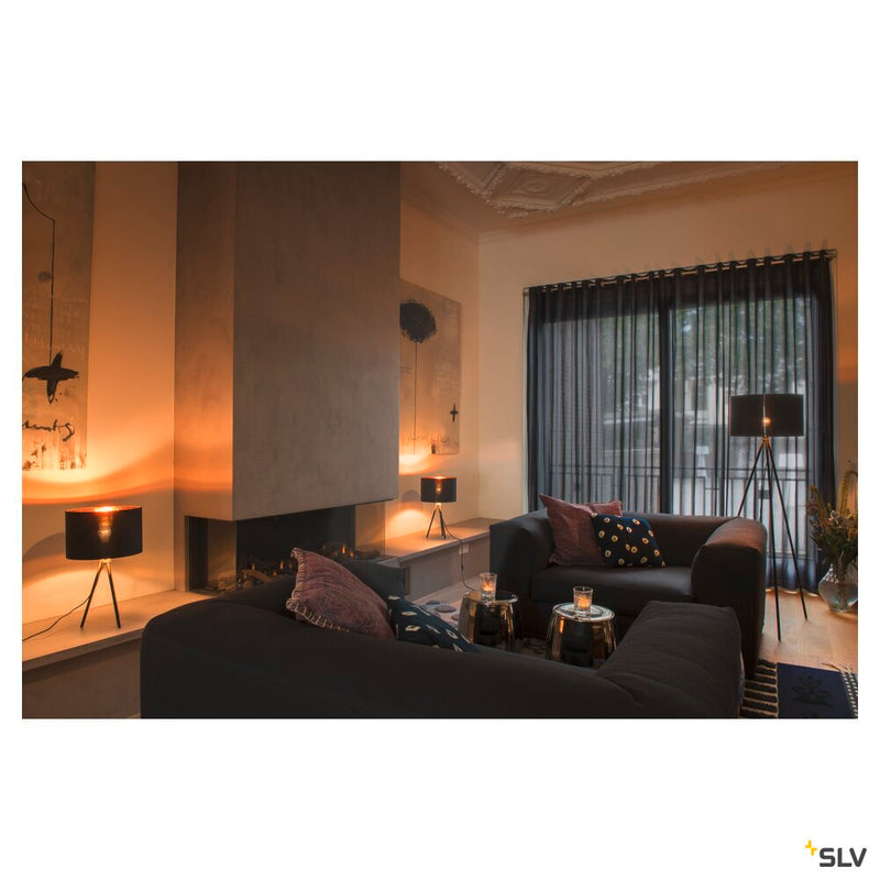 FENDA, floor stand, A60, black, without shade, max. 40W