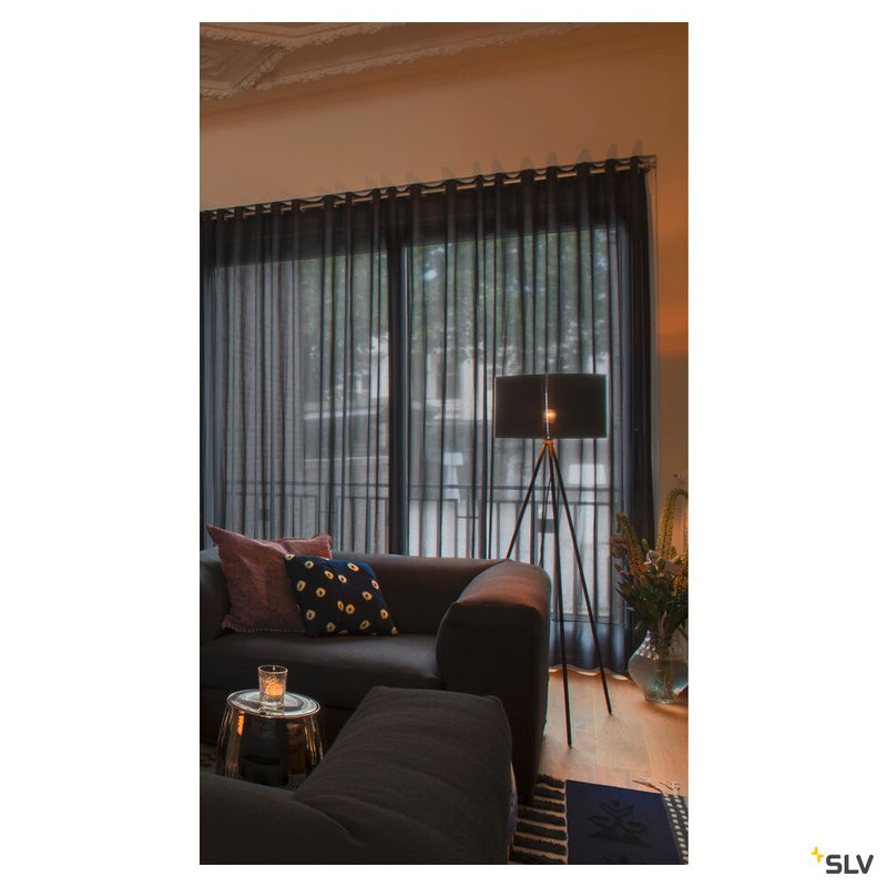 FENDA, floor stand, A60, black, without shade, max. 40W