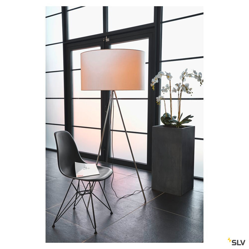 FENDA, floor stand, A60, chrome, without shade, max. 40W