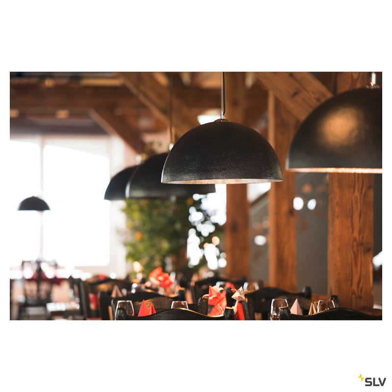 FORCHINI PD-1, pendant, A60, round, matt black/gold, Ø 50 cm, max. 40W