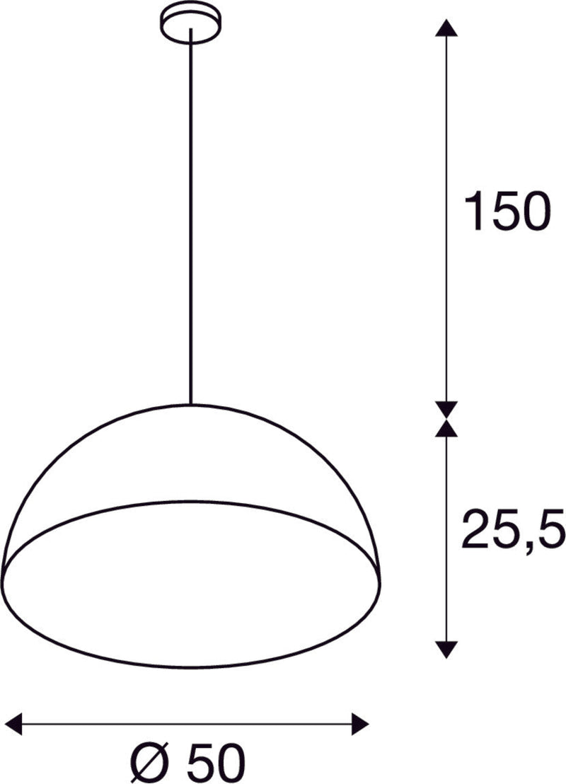 FORCHINI PD-1, pendant, A60, round, matt black/gold, Ø 50 cm, max. 40W