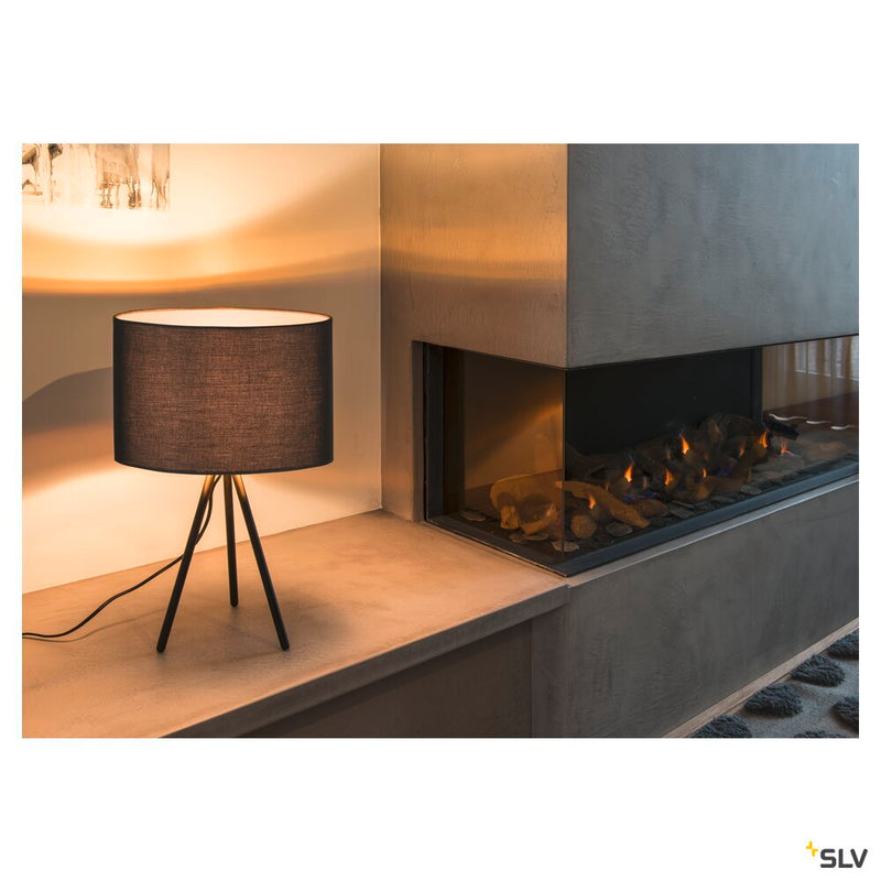 FENDA, table lamp, lamp base, A60, black, without shade, max. 40W, incl. switch in the power cable