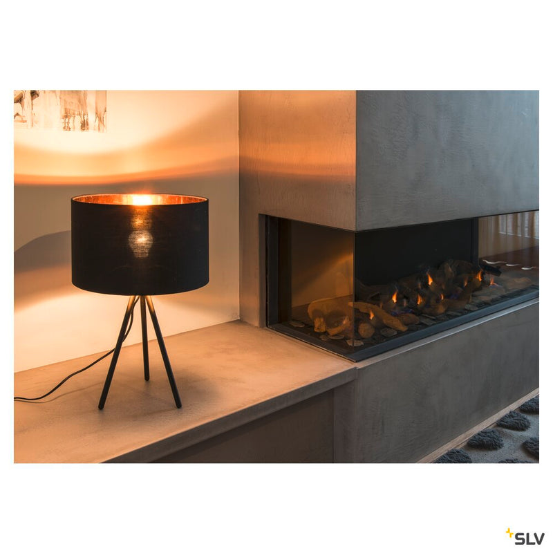 FENDA, table lamp, lamp base, A60, black, without shade, max. 40W, incl. switch in the power cable