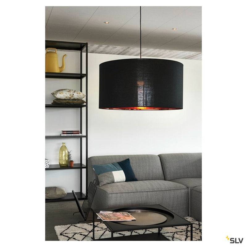 FENDA, lamp shade, black/copper, Ø70cm
