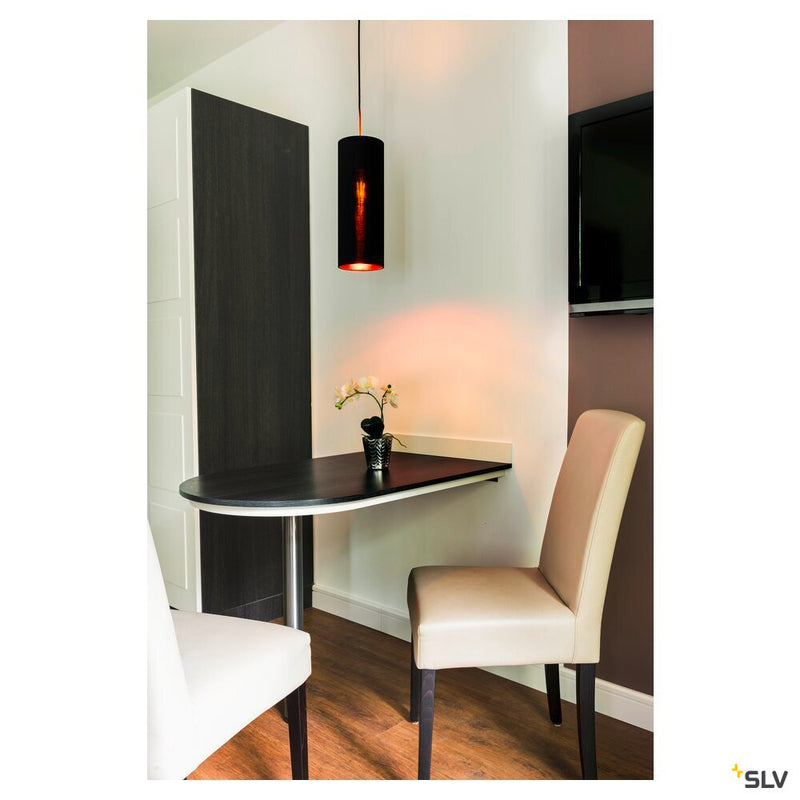 FENDA, lamp shade, round, black/copper, Ø/H 15/40 cm