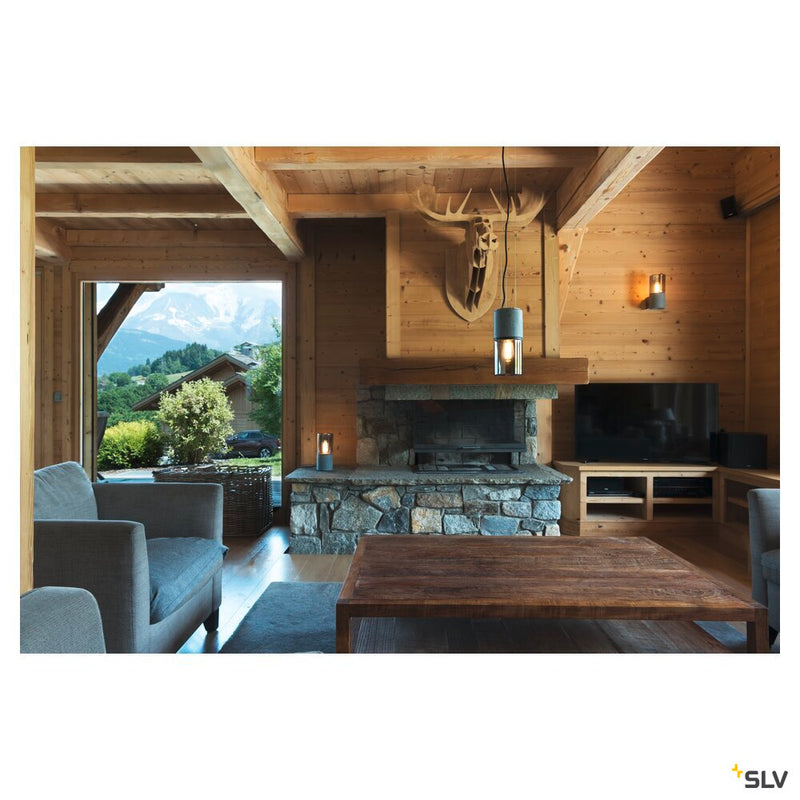 LISENNE, wall light, TC-(D,H,T,Q)SE, stone-grey, max. 23W