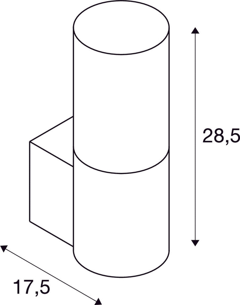 LISENNE, wall light, TC-(D,H,T,Q)SE, stone-grey, max. 23W