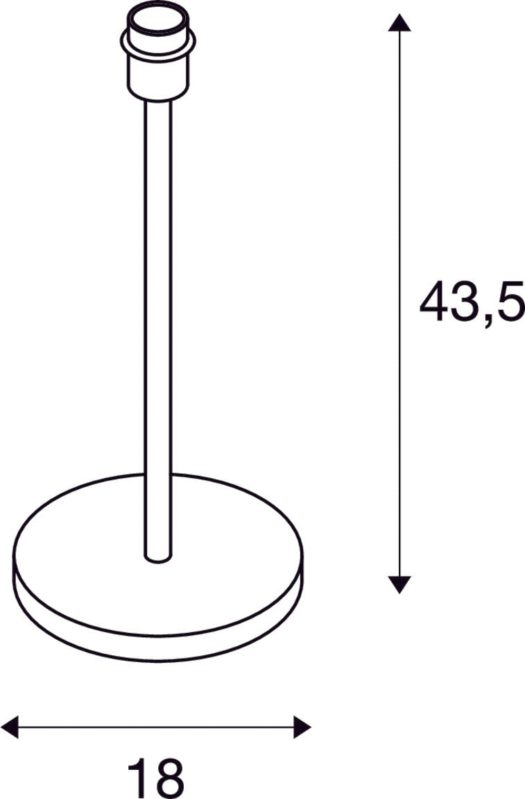 FENDA, table lamp, lamp base, A60, black, without shade, max. 60W