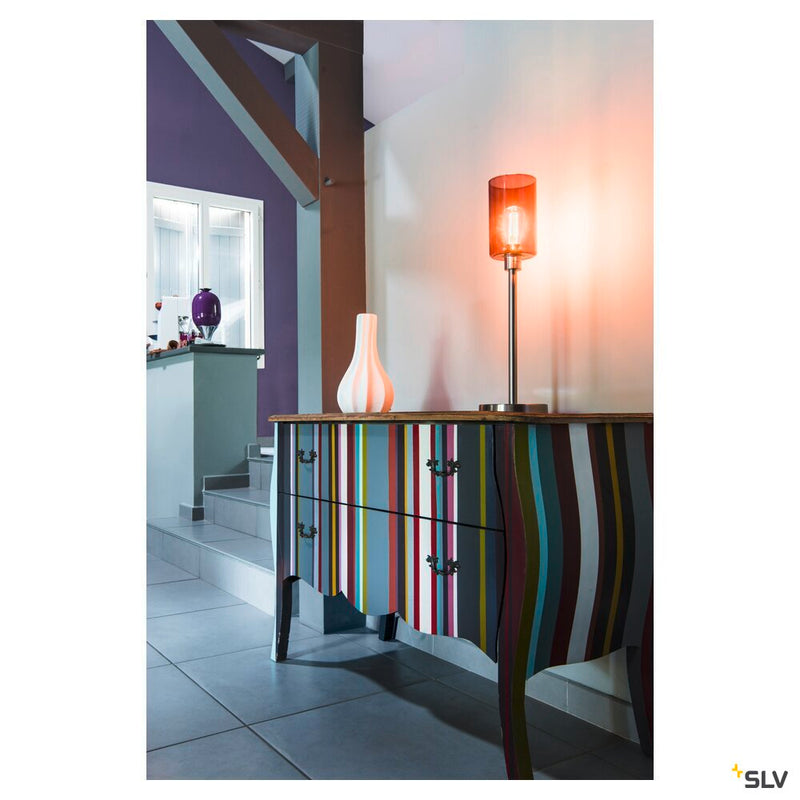 FENDA, table lamp, lamp base, A60, brushed metal, without shade, max. 60W