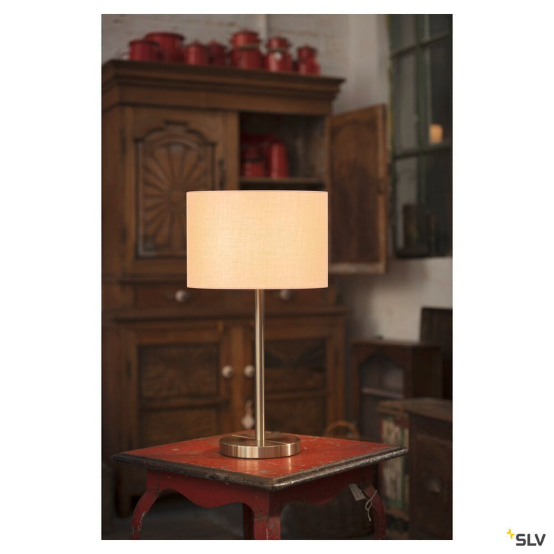 FENDA, table lamp, lamp base, A60, brushed metal, without shade, max. 60W