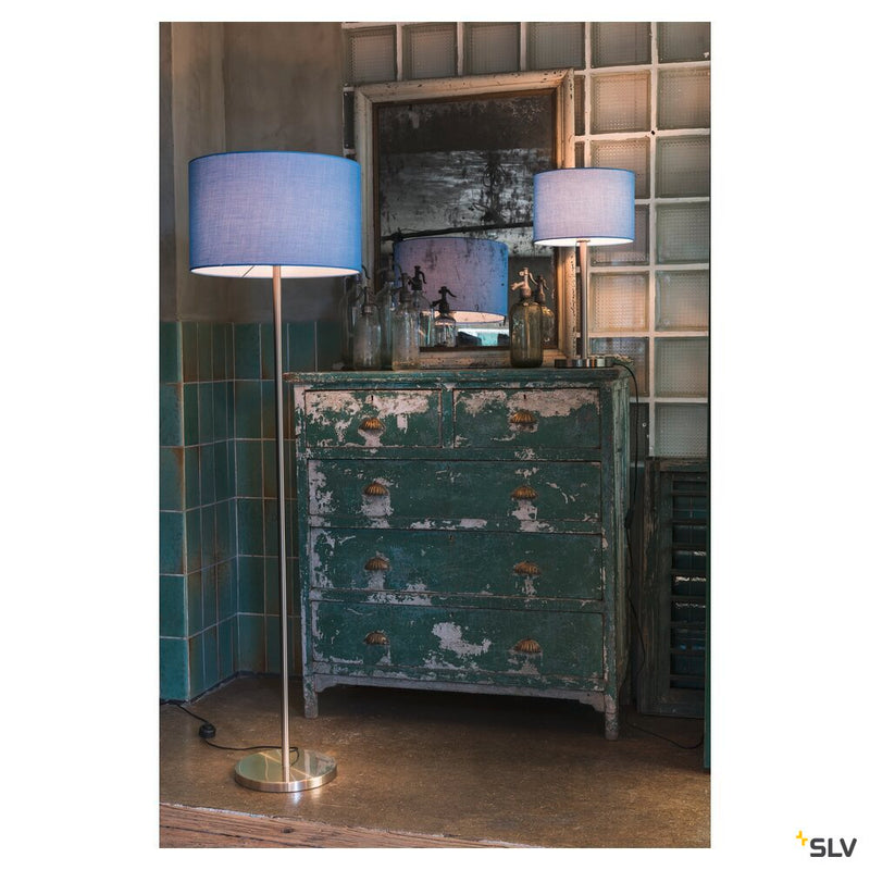 FENDA, floor stand, lamp base, TC-(D,H,T,Q)SE, brushed metal, without shade, max. 60W