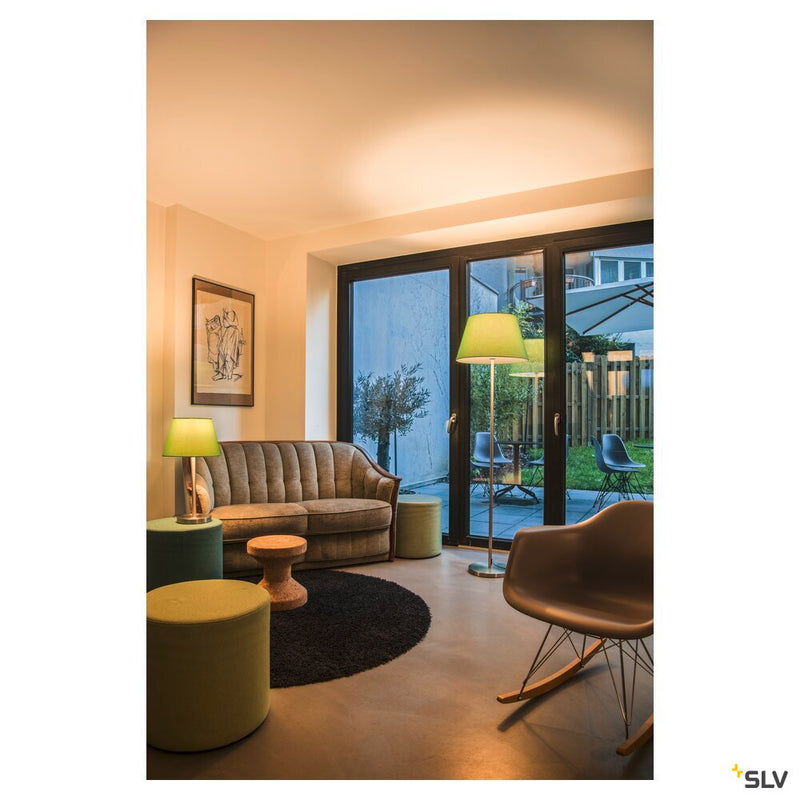 FENDA, table lamp, lamp base, A60, brushed metal, without shade, max. 60W