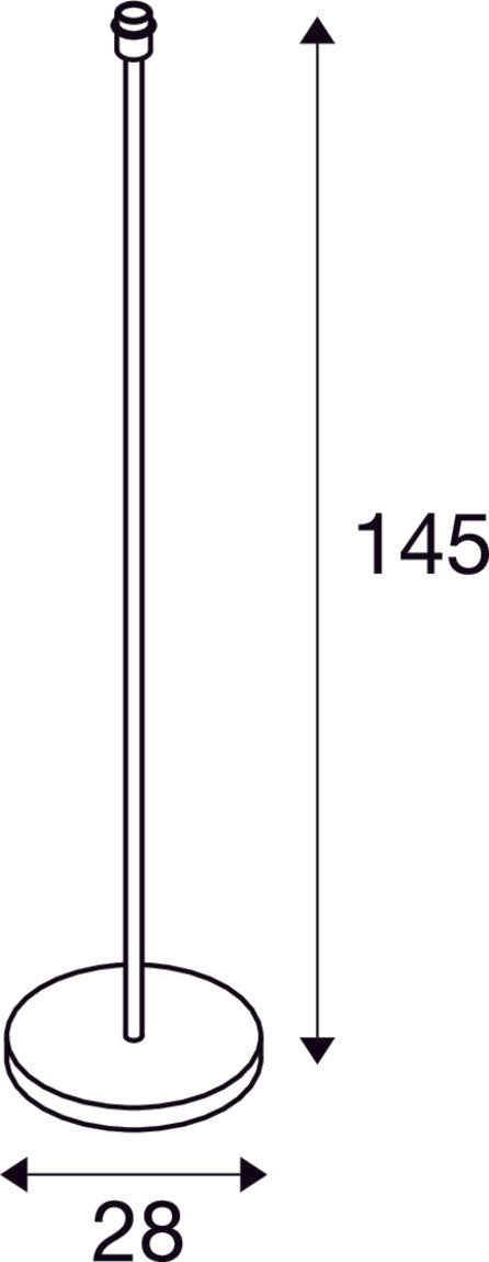 FENDA, floor stand, lamp base, TC-(D,H,T,Q)SE, brushed metal, without shade, max. 60W