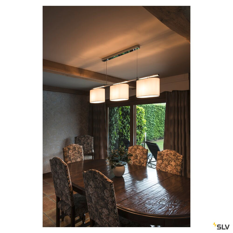 TRIADEM, pendant, triple-headed, A60, white shade, max. 180W