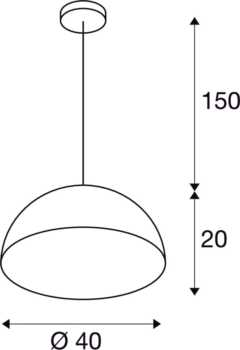 FORCHINI M PD-2, pendant, TC-(D,H,T,Q)SE, round, black/gold, Ø 40cm, max. 40W