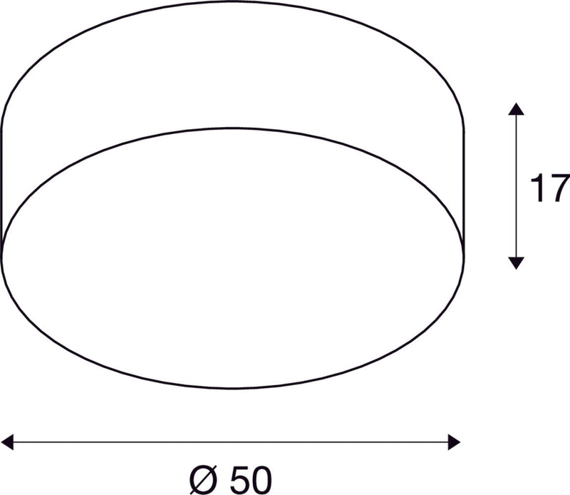 TENORA CL-1, ceiling light, TC-(D,H,T,Q)SE, round, black shade Ø/H 50/15 cm, max. 69W