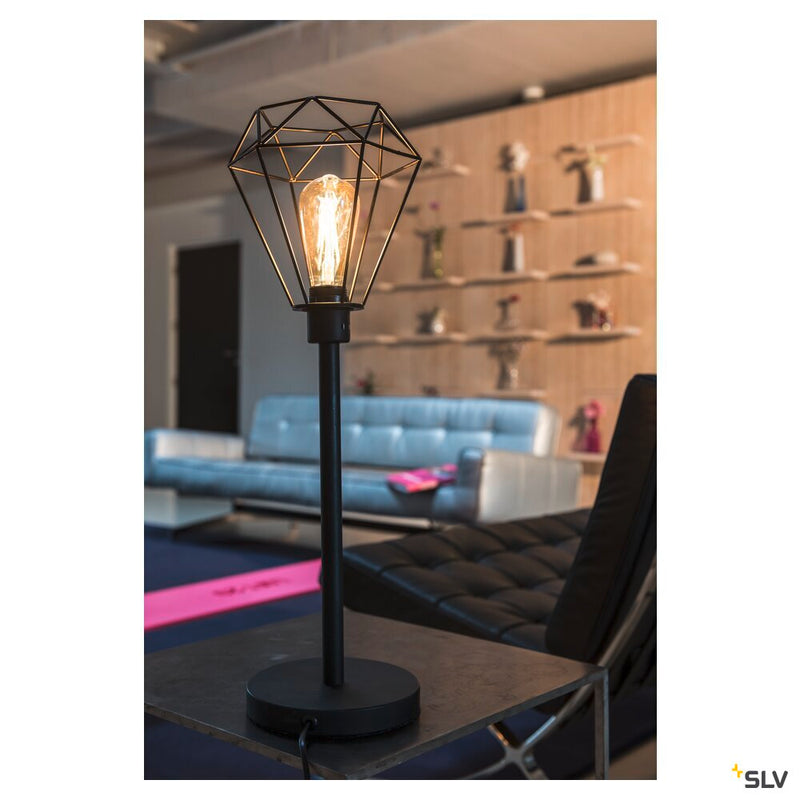 FENDA, table lamp, lamp base, A60, brushed metal, without shade, max. 60W