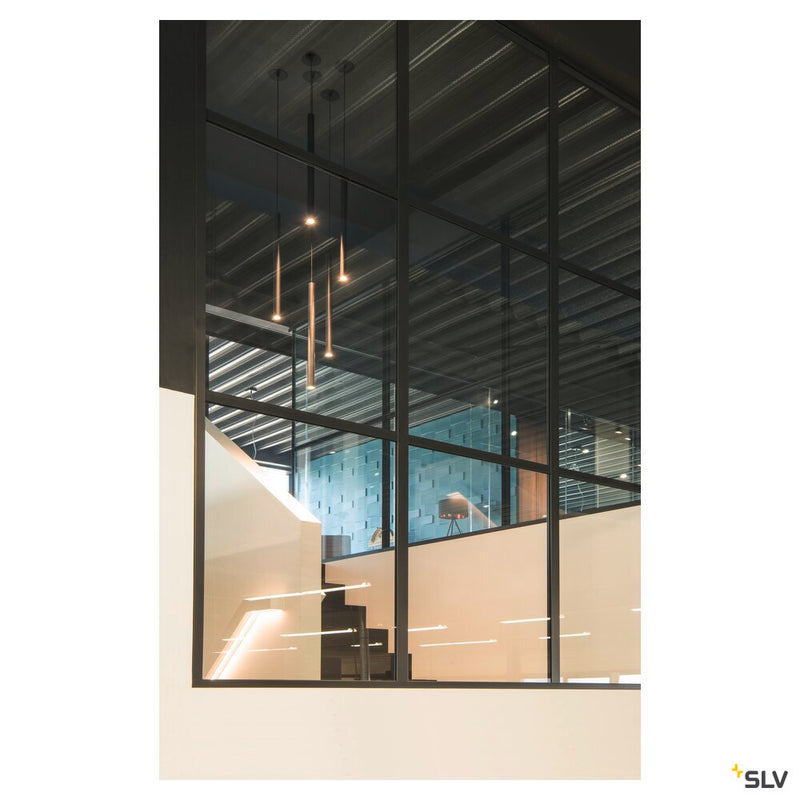 HELIA 30, pendant, LED, 3000K, round, black, flat canopy for recessed installation, 7.5W