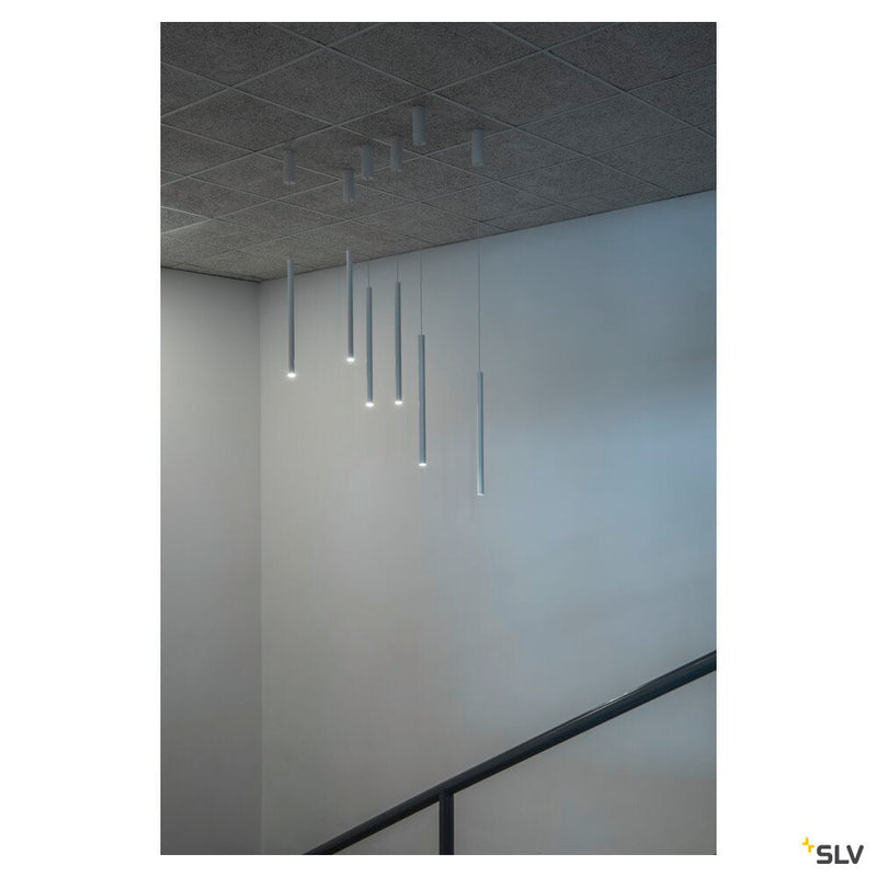 HELIA 60, pendant, LED, 3000K, round, white, flat canopy for recessed installation, 7.5W