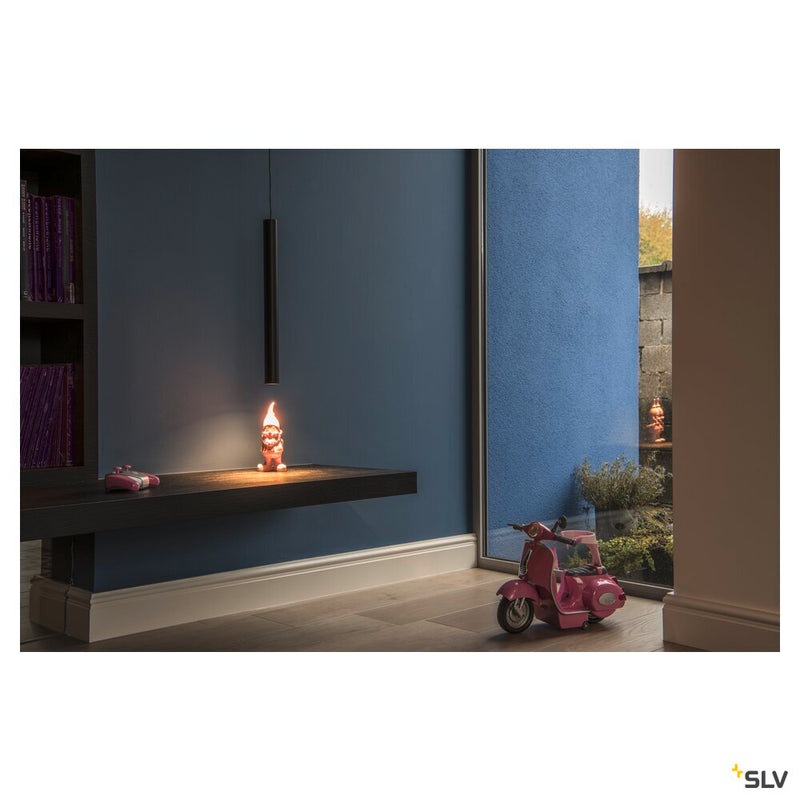 HELIA 40, pendant, LED, 3000K, round, black, flat canopy, 9W