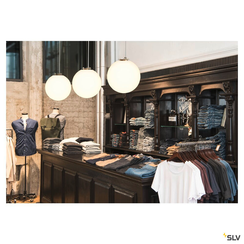 ROTOBALL 40, pendant, TC-(D,H,T,Q)SE, silver-grey/white, Ø 40 cm, max. 24W