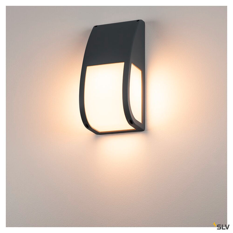 KERAS ELT, outdoor wall and ceiling light, TC-TSE, IP54, anthracite, energy-saving lamp, max. 24W