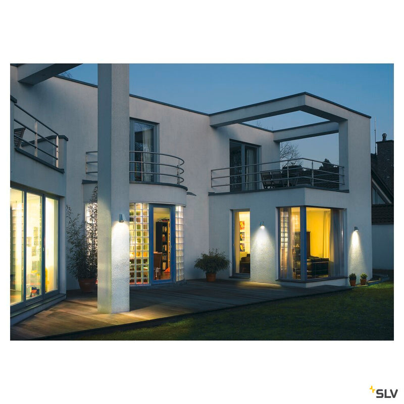 WALLYX, outdoor wall light, QPAR51, IP44, silver-grey, max. 50W