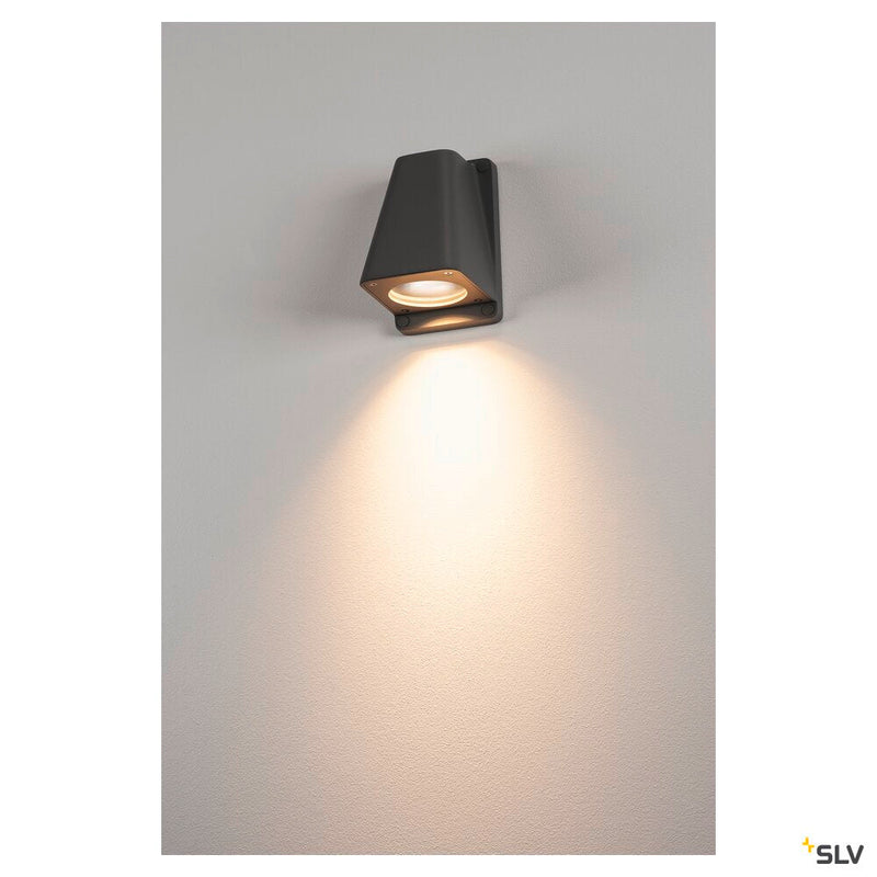 WALLYX, outdoor wall light, QPAR51, IP44, anthracite, max. 50W