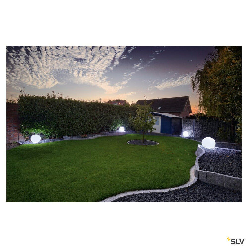 ROTOBALL FLOOR 50, outdoor floor stand, TC-(D,H,T,Q)SE, IP44, ball, white, Ø 50 cm, max. 24W
