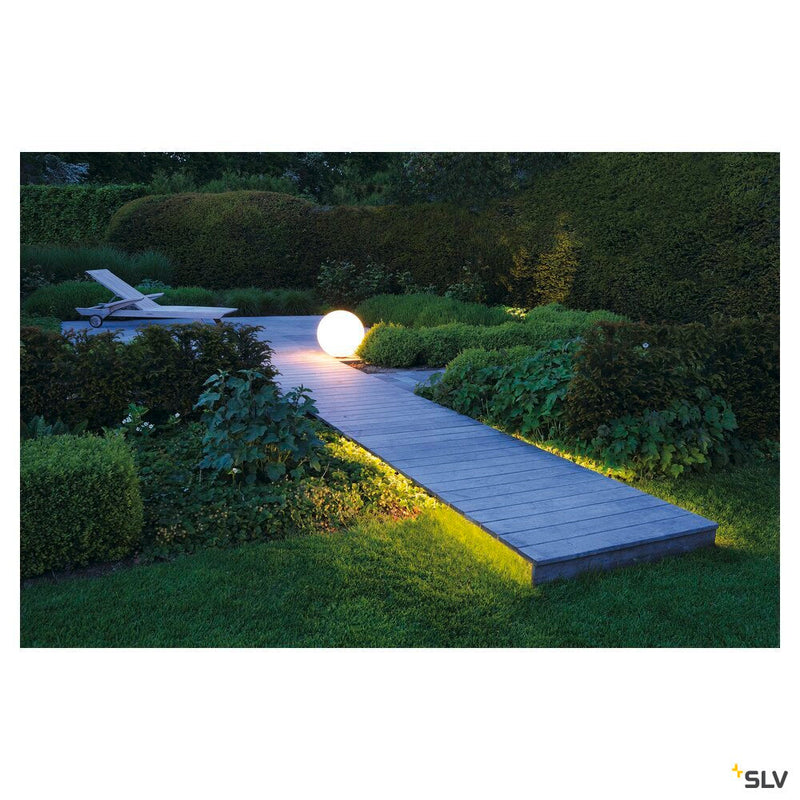 ROTOBALL FLOOR 50, outdoor floor stand, TC-(D,H,T,Q)SE, IP44, ball, white, Ø 50 cm, max. 24W