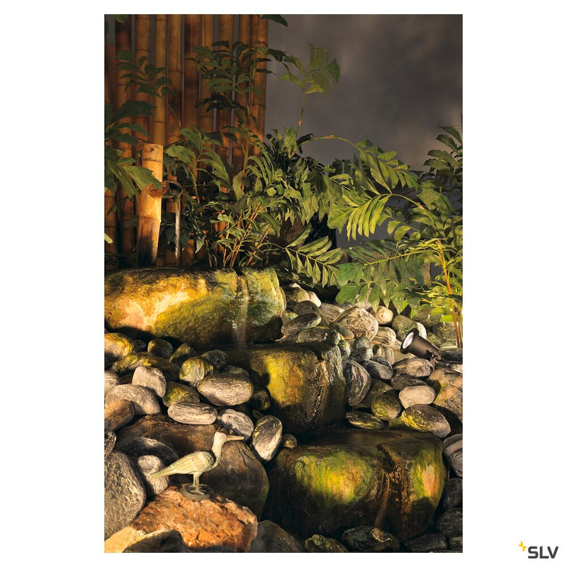 NAUTILUS SPIKE, outdoor spike luminaire, QPAR51, IP65, black, max. 11W, incl. 1.5m cable with plug