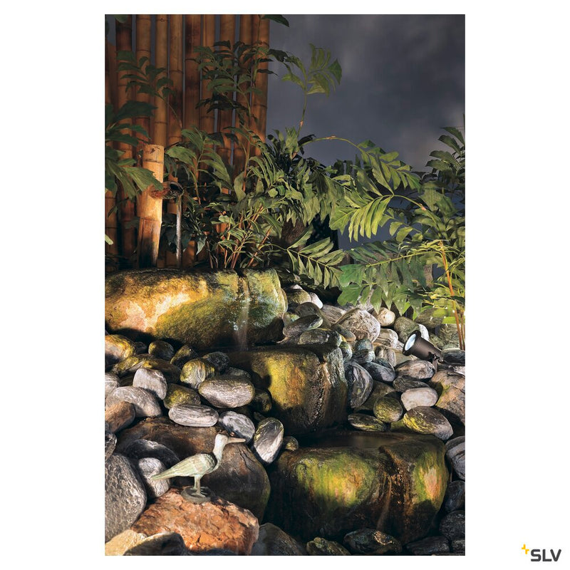 NAUTILUS SPIKE, outdoor spike luminaire, QPAR51, IP65, black, max. 11W, incl. 1.5m cable with plug