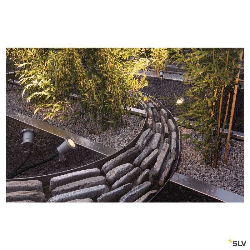 NAUTILUS SPIKE, outdoor spike luminaire, QPAR51, IP65, silver-grey, max. 35W, incl. 1.5m cable with plug