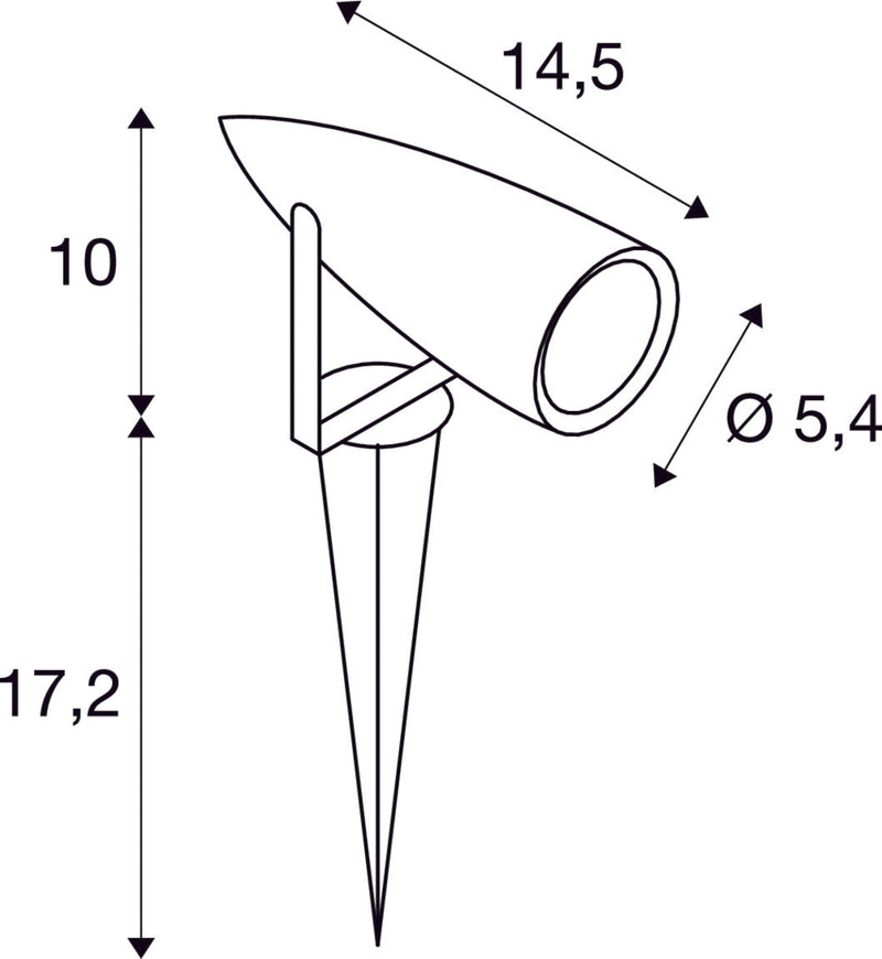SYNA, outdoor spike luminaire, LED, 3000K, IP55, rust, 230V, 8.6W