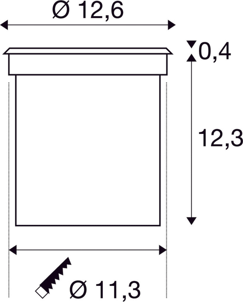 ROCCI 125, outdoor inground fitting, LED, 3000K, IP67, round, stainless steel 316, max. 6W