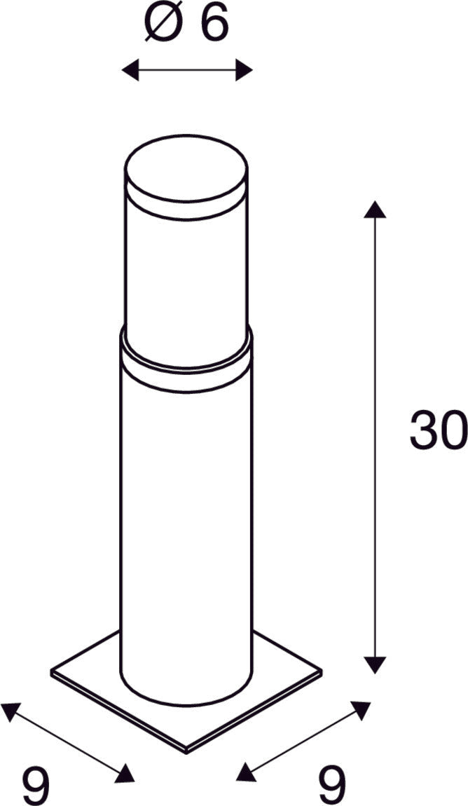 TRUST 30, outdoor floor stand, LED, 3000K, IP55, stainless steel 316, Ø/H 6/30 cm, 8.6W