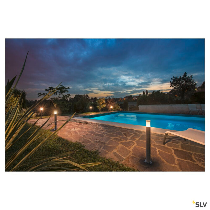 TRUST 60, outdoor floor stand, LED, 3000K, IP55, stainless steel 316, Ø/H 6/60 cm, 8.6W