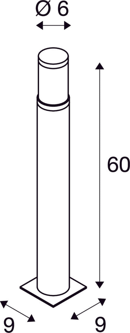 TRUST 60, outdoor floor stand, LED, 3000K, IP55, stainless steel 316, Ø/H 6/60 cm, 8.6W