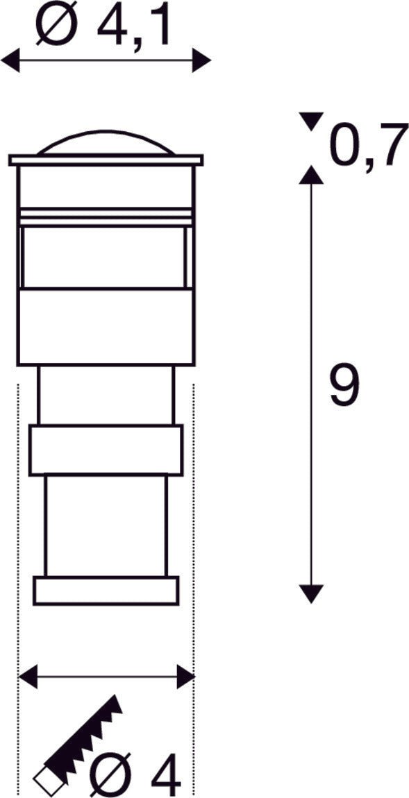 POWER TRAIL-LITE 42, outdoor inground fitting, LED, 3000K, IP67, round, stainless steel 316