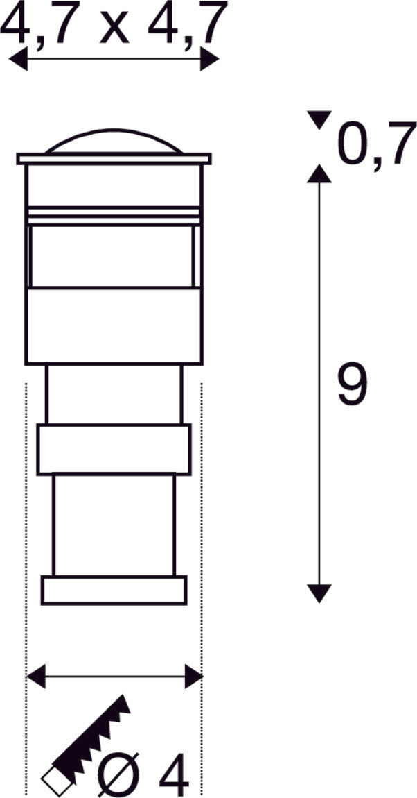 POWER TRAIL-LITE 47, outdoor inground fitting, LED, 3000K, IP67, square, stainless steel 316