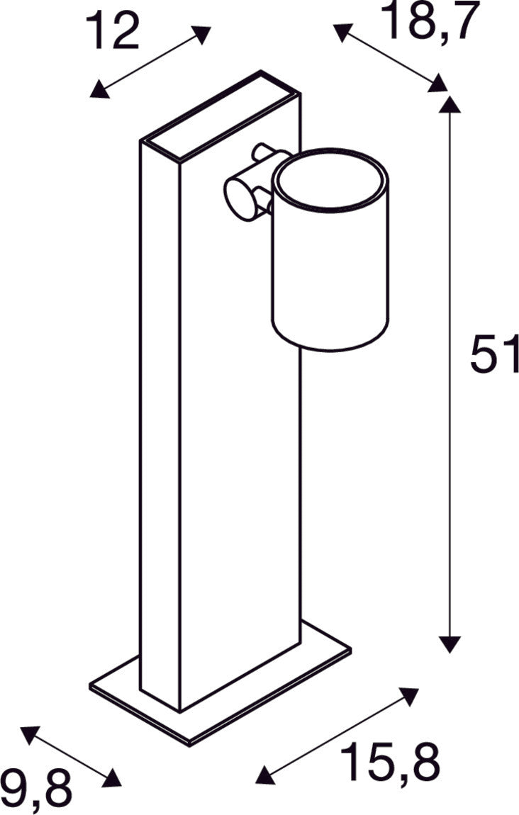ENOLA_C POLE, outdoor floor stand, LED, 3000K, IP55, anthracite, 35°