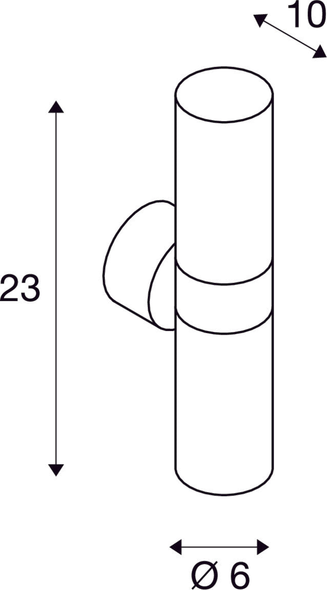 ASTINA, outdoor wall light, TCR50-SE, IP44, round, up/down, white, max. 44W